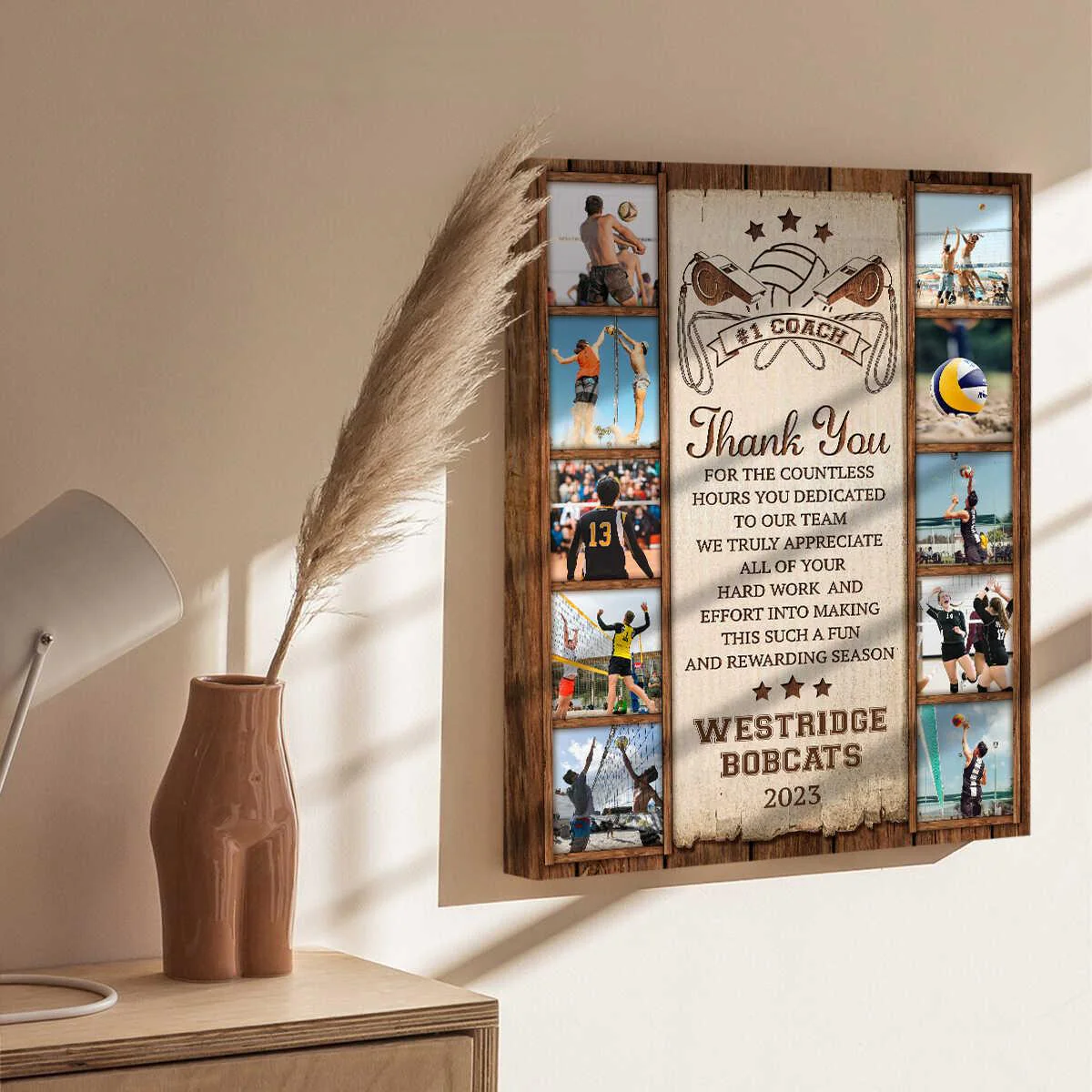 Volleyball Photo Collages Personalized Canvas/Poster, Thanks Volleyball Coach Gift - Image 3