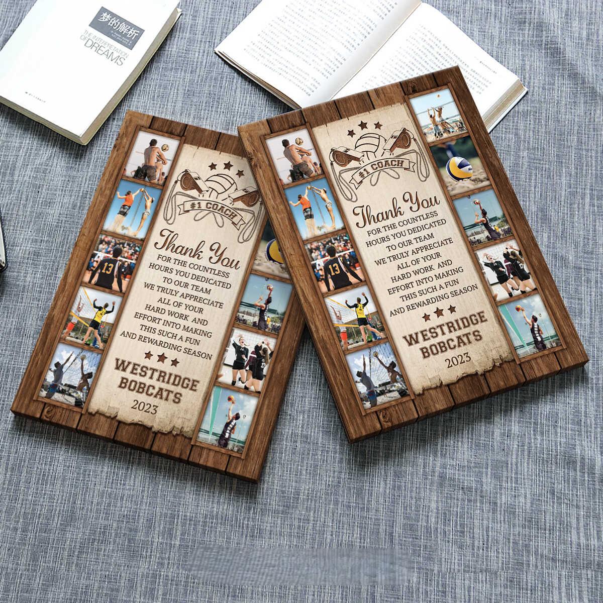 Volleyball Photo Collages Personalized Canvas/Poster, Thanks Volleyball Coach Gift - Image 5