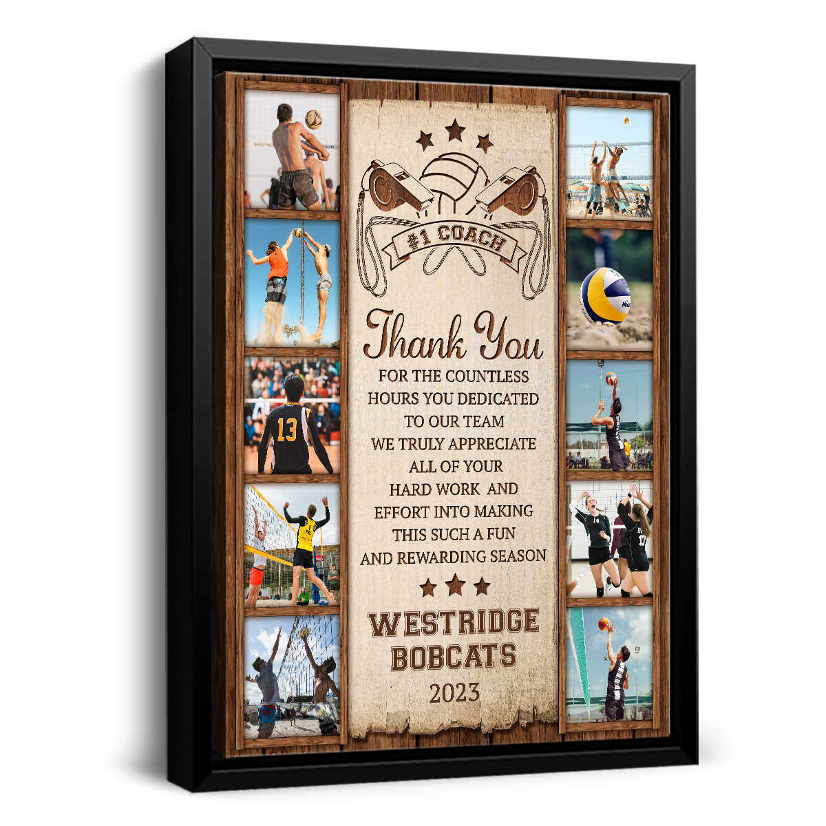 Volleyball Photo Collages Personalized Canvas/Poster, Thanks Volleyball Coach Gift - Image 6