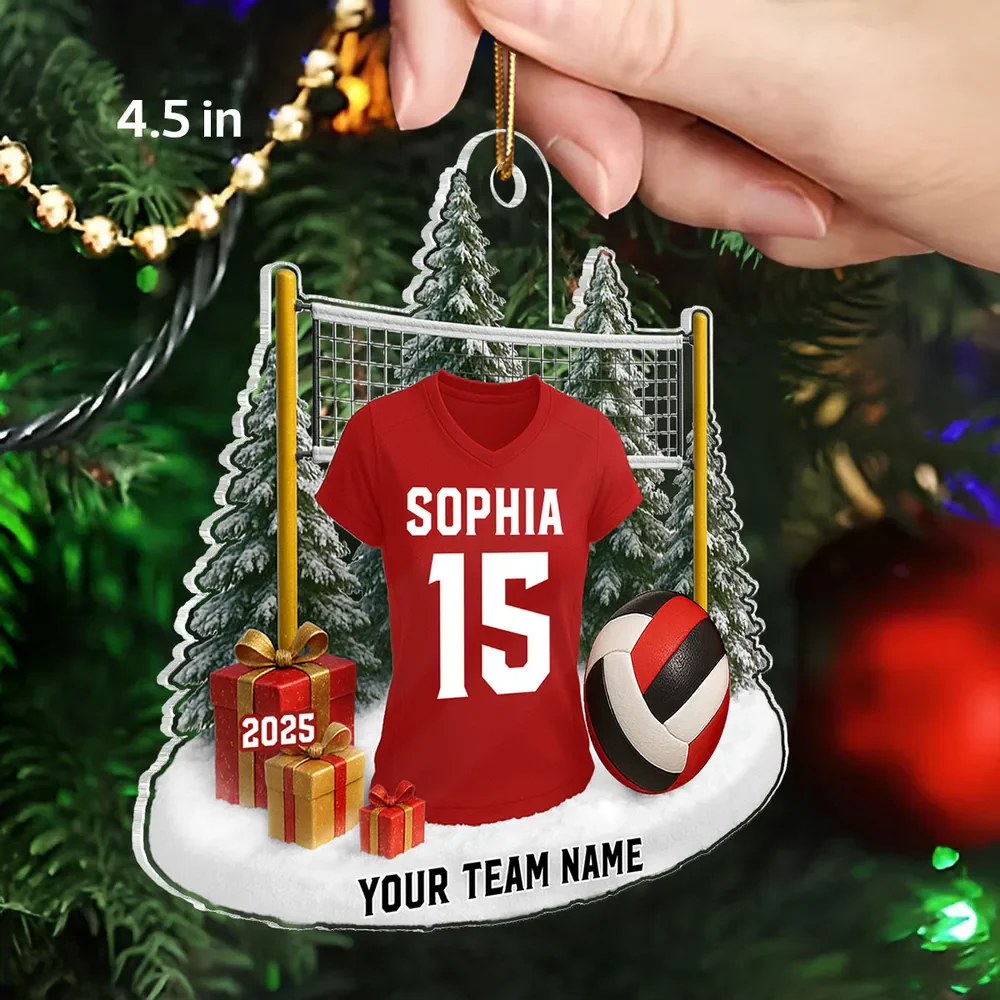 Volleyball Player Uniform - Personalized Acrylic Ornament - Christmas Gift For Volleyball Players - Image 2