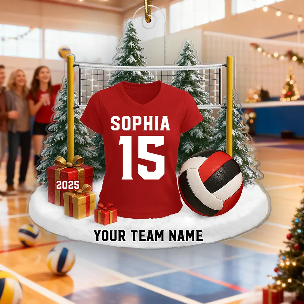 Volleyball Player Uniform - Personalized Acrylic Ornament - Christmas Gift For Volleyball Players - Image 3