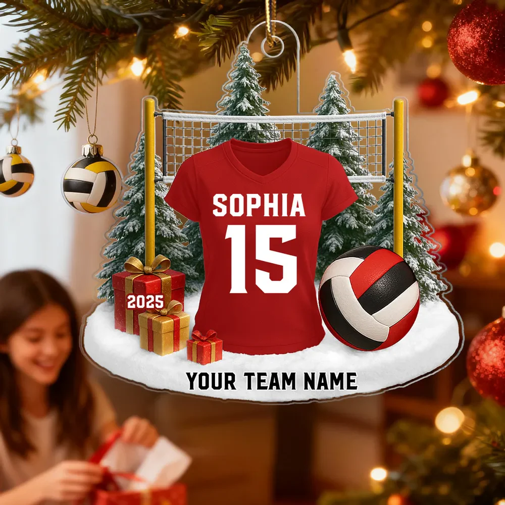 Volleyball Player Uniform - Personalized Acrylic Ornament - Christmas Gift For Volleyball Players - Image 4