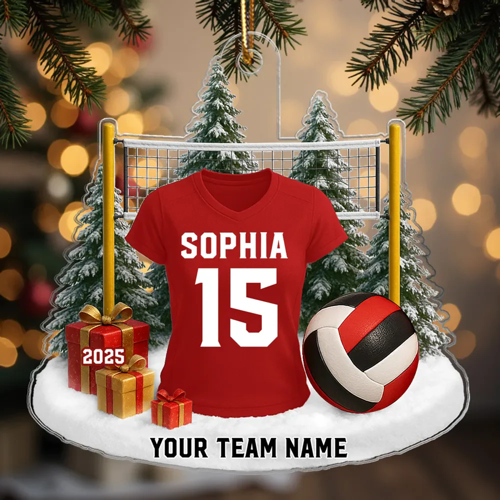 Volleyball Player Uniform - Personalized Acrylic Ornament - Christmas Gift For Volleyball Players - Image 5