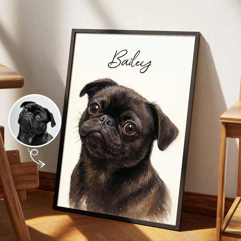 Watercolor Portraits Using Pet Photo Personalized Poster, Gift for Dogs, Cats Lovers - Image 6