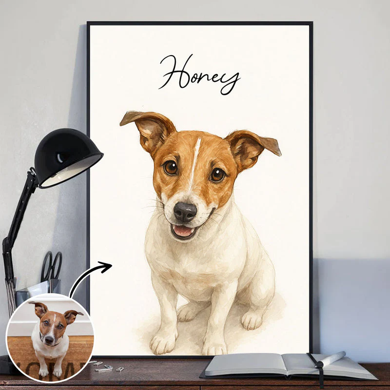 Watercolor Portraits Using Pet Photo Personalized Poster, Gift for Dogs, Cats Lovers - Image 7