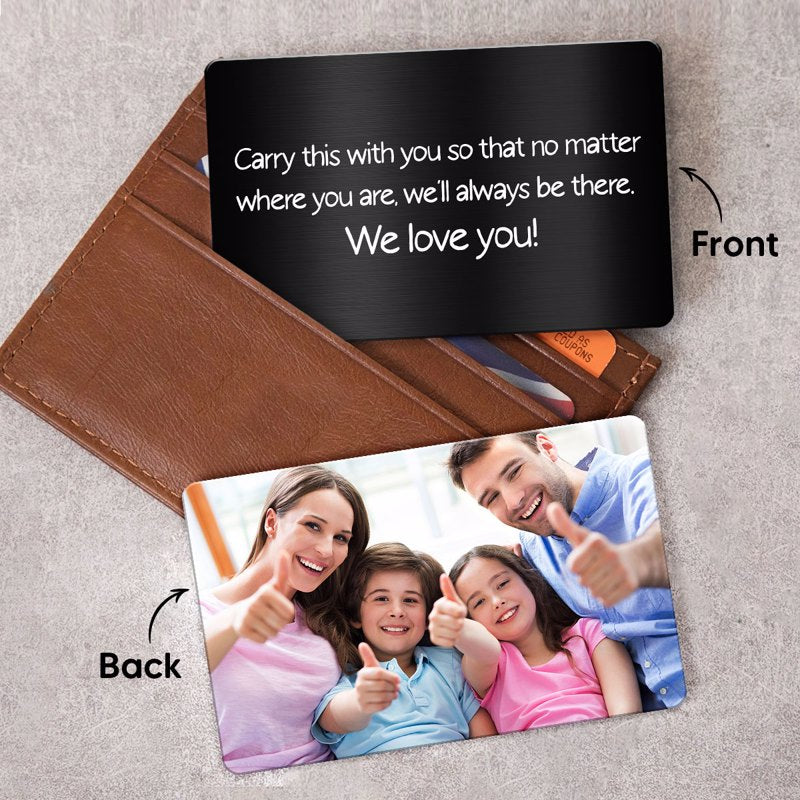 We Love You Custom Family Photo Personalized Metal Wallet Card Wallet Keepsake - Image 2