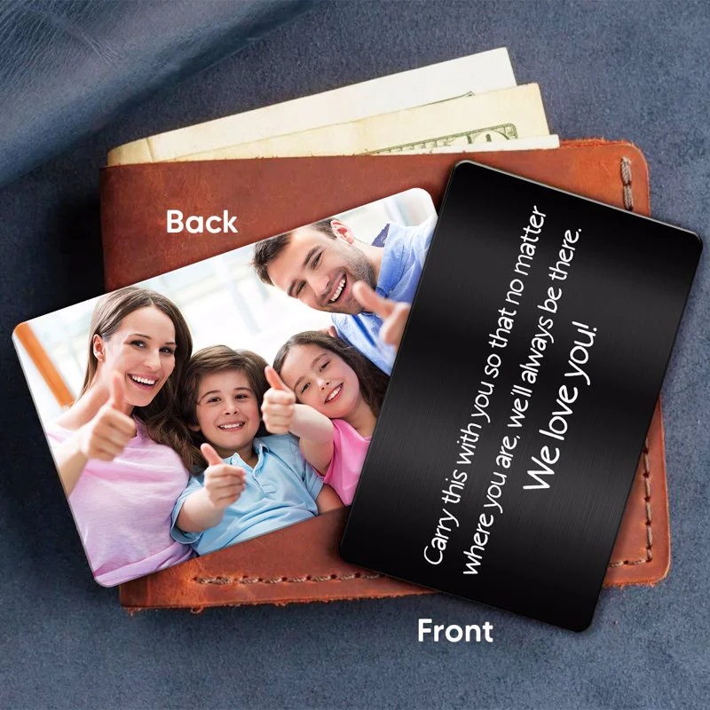 We Love You Custom Family Photo Personalized Metal Wallet Card Wallet Keepsake - Image 3