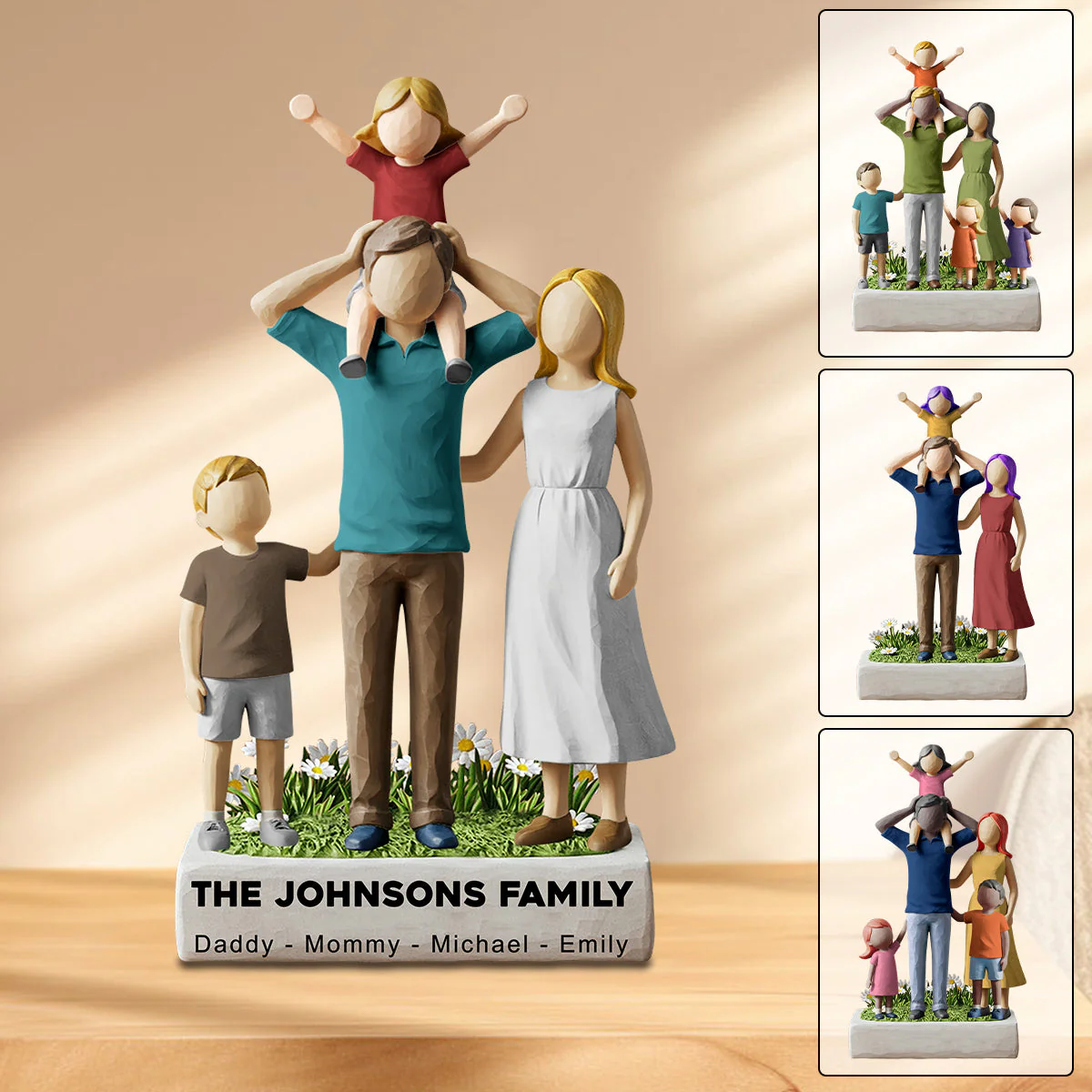 We Love You Dad Mom - Personalized Family Custom Shaped Acrylic Plaque - Image 2