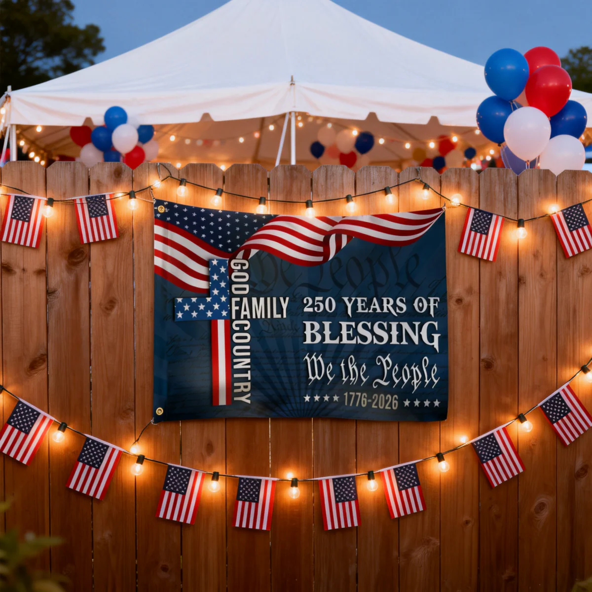 We The People American Flag, 250 Years Blessing 1776 2026 Grommet Flag - Image 3