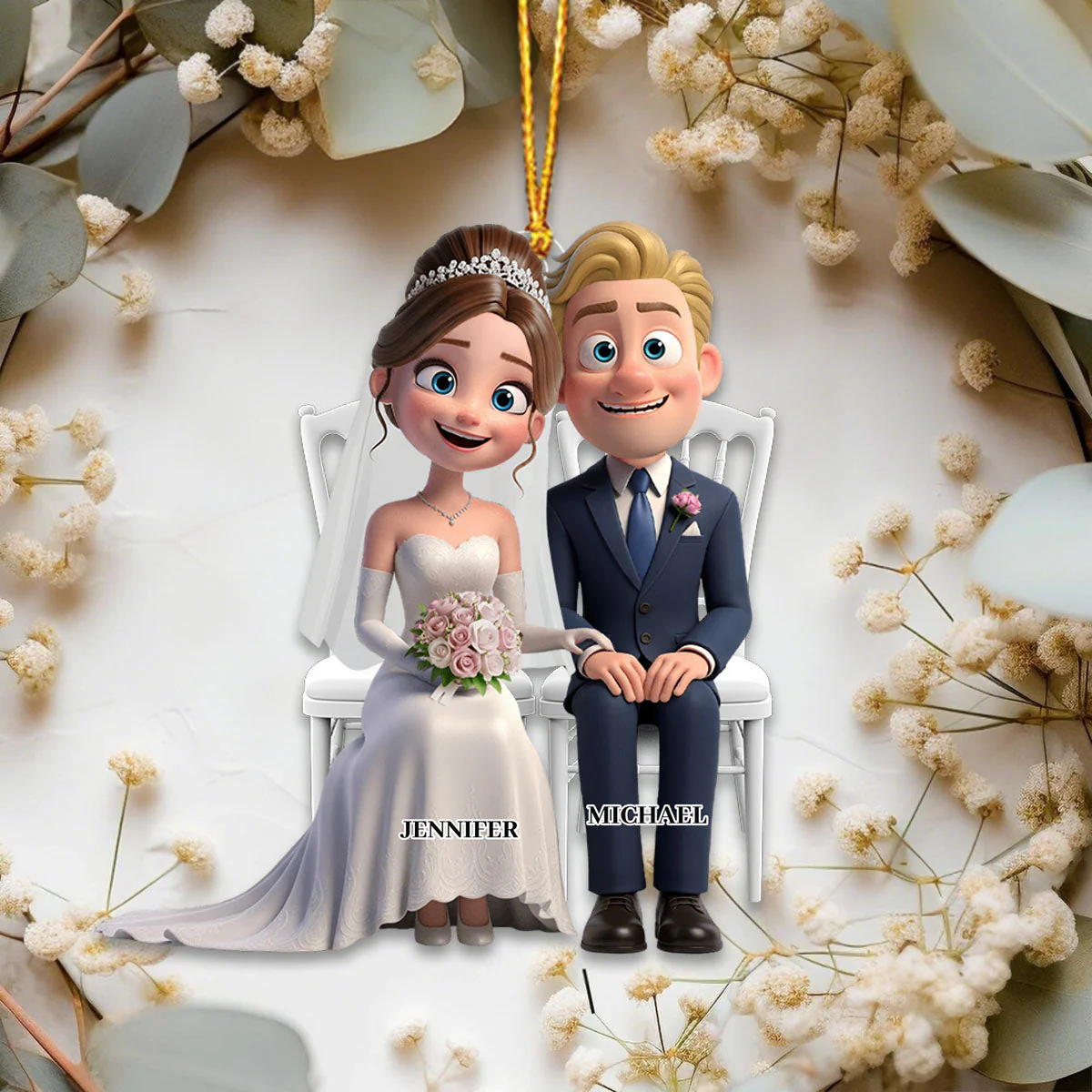 Wedding Couple Acrylic Ornament- Personalized Gifts For Couple - Image 2