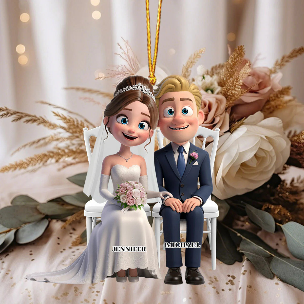 Wedding Couple Acrylic Ornament- Personalized Gifts For Couple - Image 3