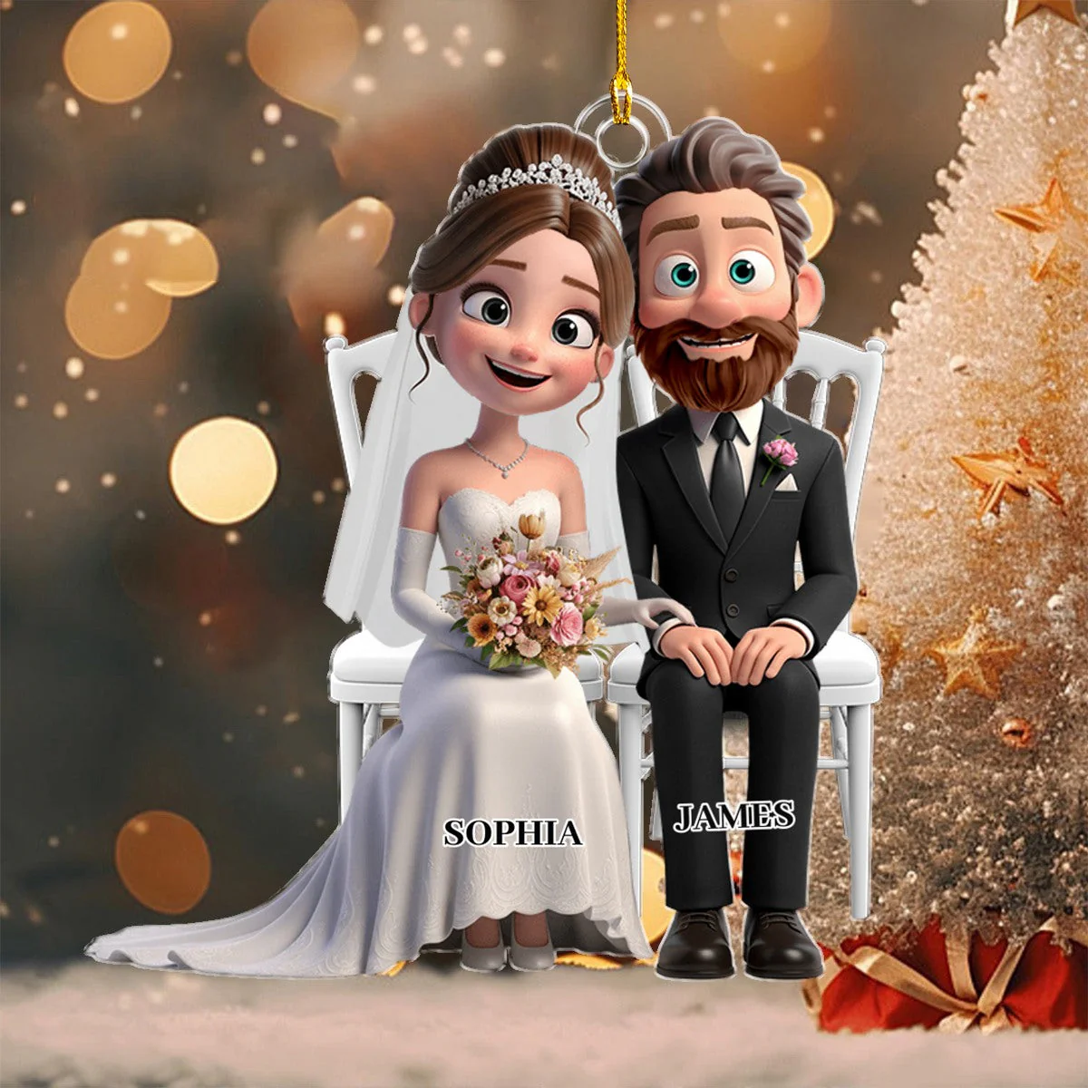 Wedding Couple Acrylic Ornament- Personalized Gifts For Couple - Image 4