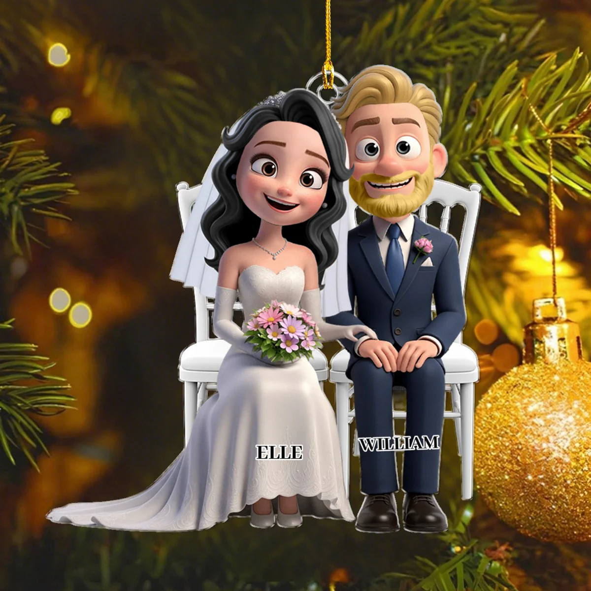 Wedding Couple Acrylic Ornament- Personalized Gifts For Couple - Image 5
