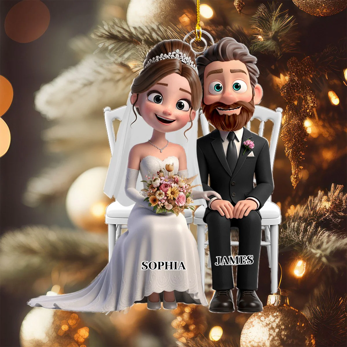 Wedding Couple Acrylic Ornament- Personalized Gifts For Couple - Image 6
