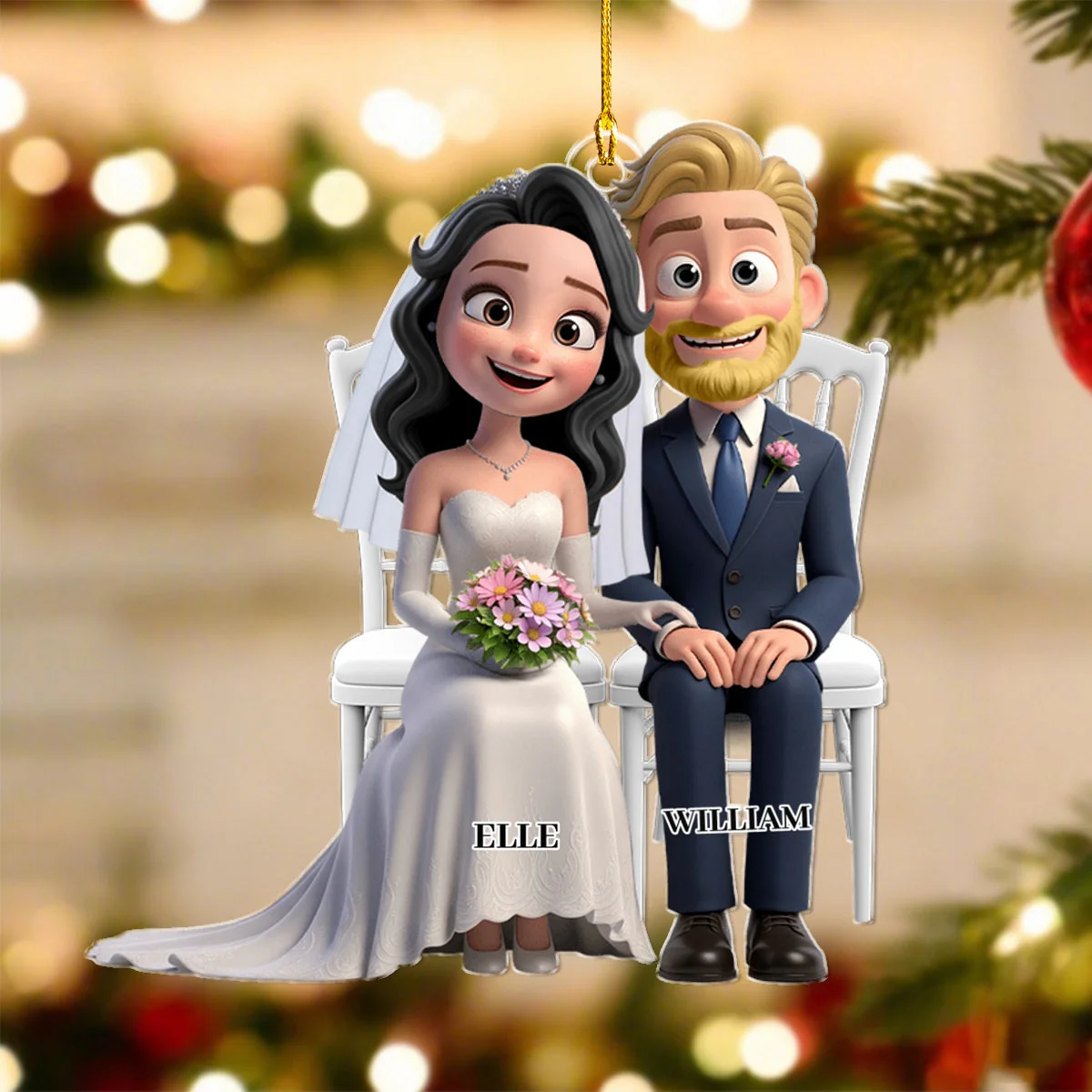 Wedding Couple Acrylic Ornament- Personalized Gifts For Couple - Image 7