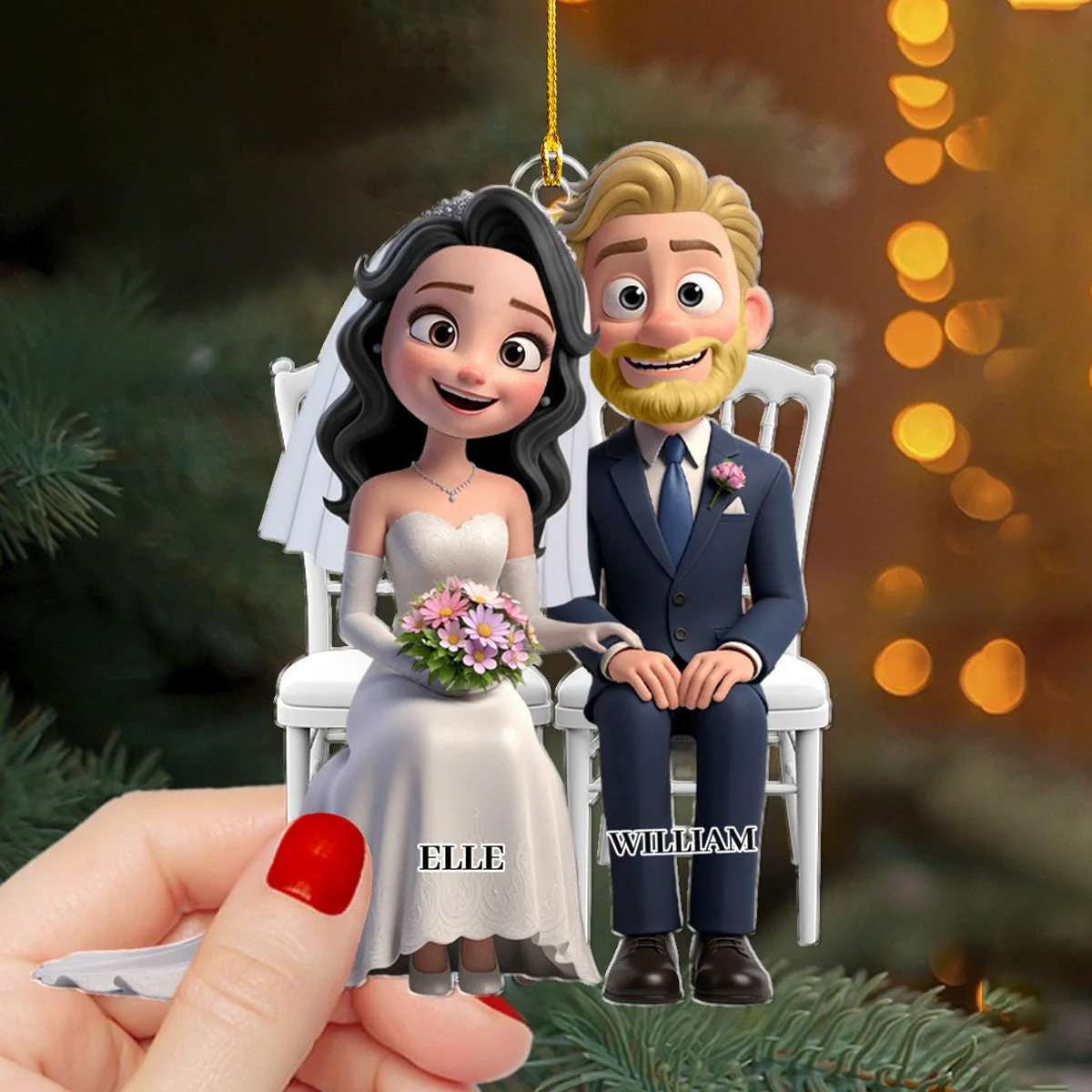Wedding Couple Acrylic Ornament- Personalized Gifts For Couple - Image 8