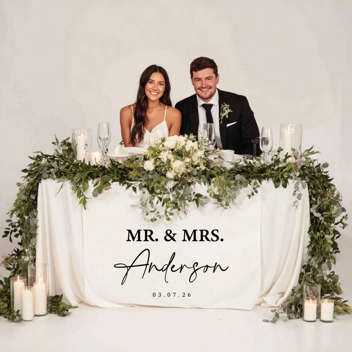 Wedding Table Runner, Personalized Last Name Sign, Custom Wedding Banner, Sweetheart Table Decor, Wedding Reception Gift - Image 4