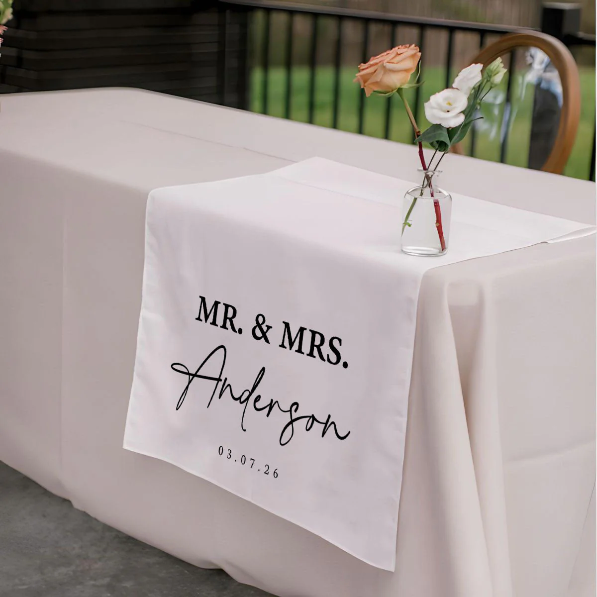Wedding Table Runner, Personalized Last Name Sign, Custom Wedding Banner, Sweetheart Table Decor, Wedding Reception Gift - Image 6