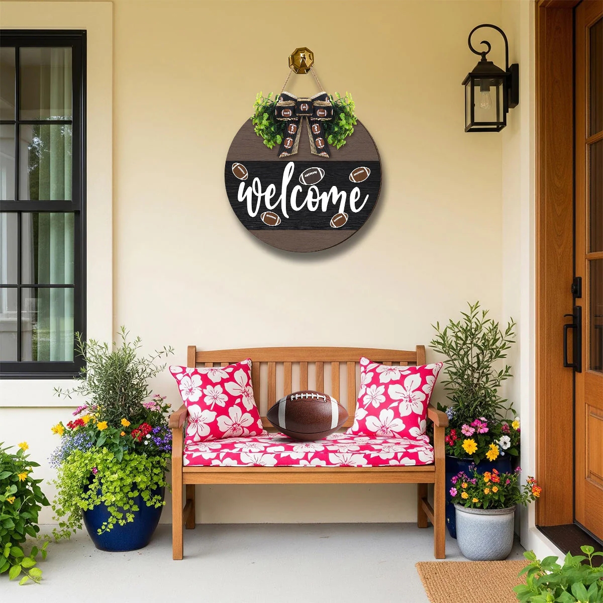 Welcome American Football Wooden Hanging Sign Gift For Football Lover - Image 8