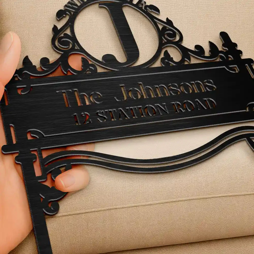 Welcome Family Name Monogram - Personalized Metal Garden Stake For Outdoor & Yard - Image 5