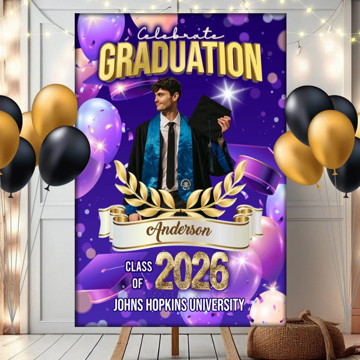 Welcome To Celebration Custom Party Welcome Sign - Personalized Graduation Decoration - Graduation Sign - Image 5