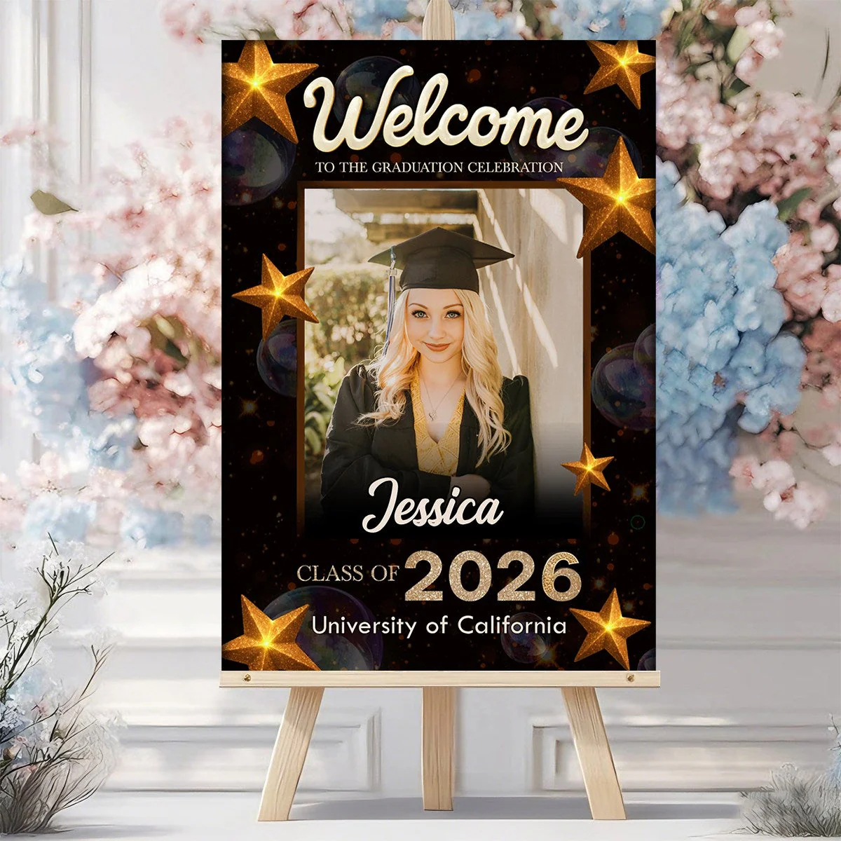 Welcome To Graduation Celebration Custom Star Party Welcome Sign - Personalized Graduation Decoration - Image 2