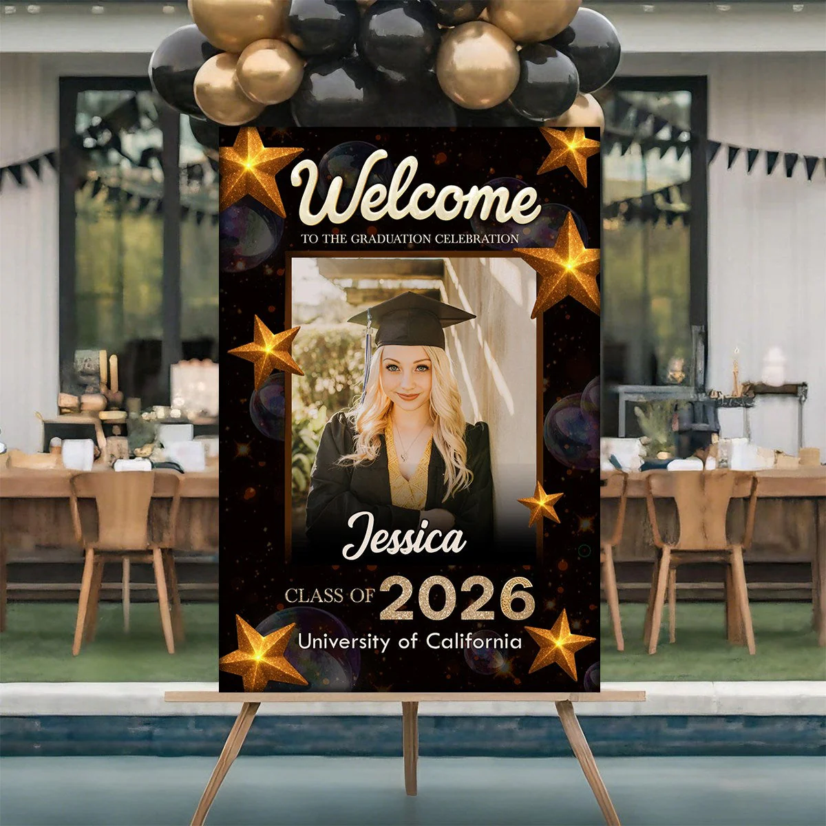 Welcome To Graduation Celebration Custom Star Party Welcome Sign - Personalized Graduation Decoration - Image 3