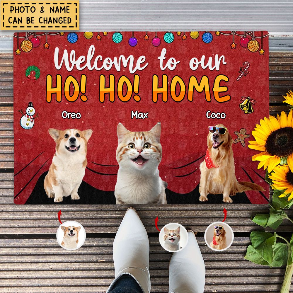 Welcome To My Ho!Ho!Home - Personalized Photo Doormat - Image 2