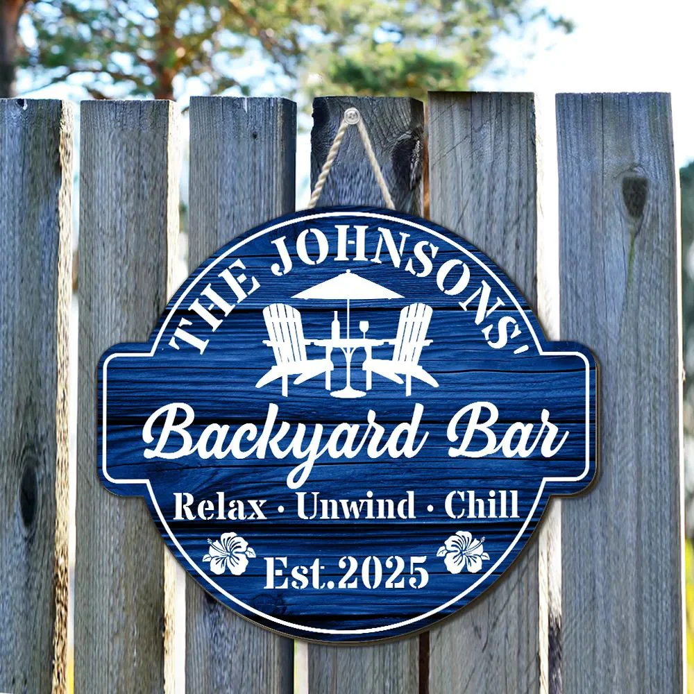 Welcome To Our Backyard Oasis - Personalized Custom Wood Sign - Image 2