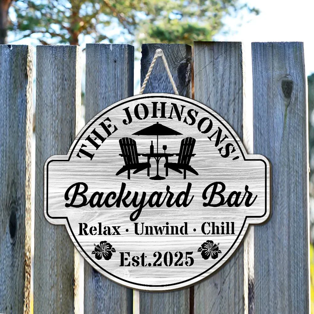 Welcome To Our Backyard Oasis - Personalized Custom Wood Sign - Image 3
