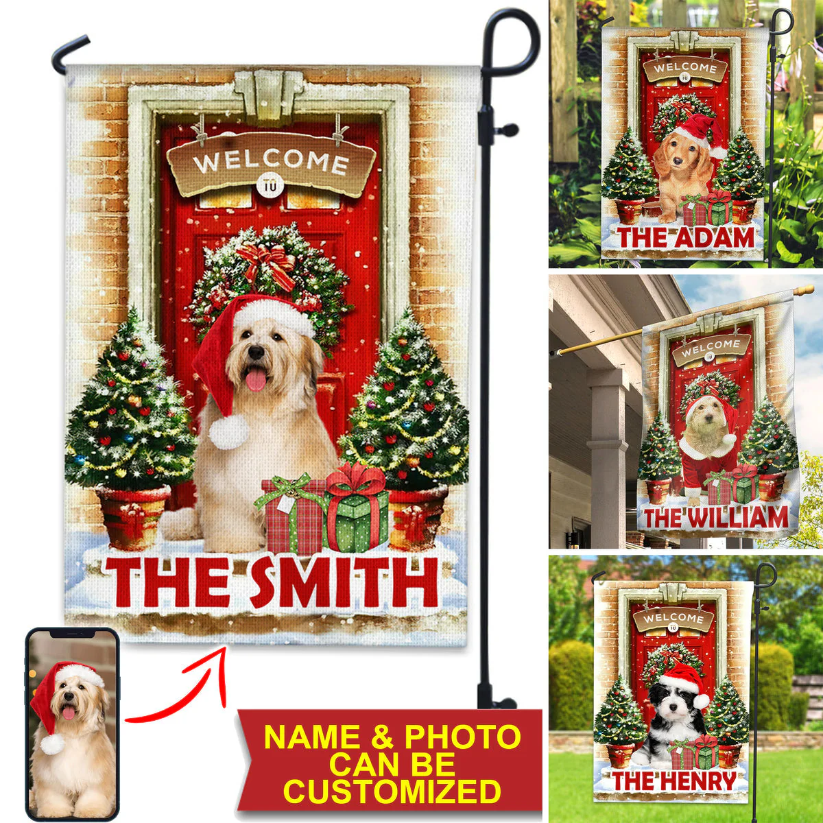 Welcome To Pet Christmas House Personalized Flag Gift For Pet Lovers - Image 2