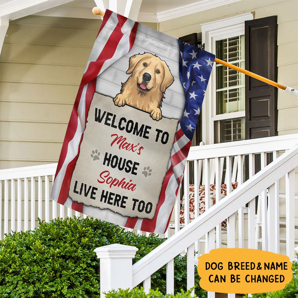 Welcome To The Dog House, Personalized Garden Flags, Decoration For Dog Lovers - Image 2