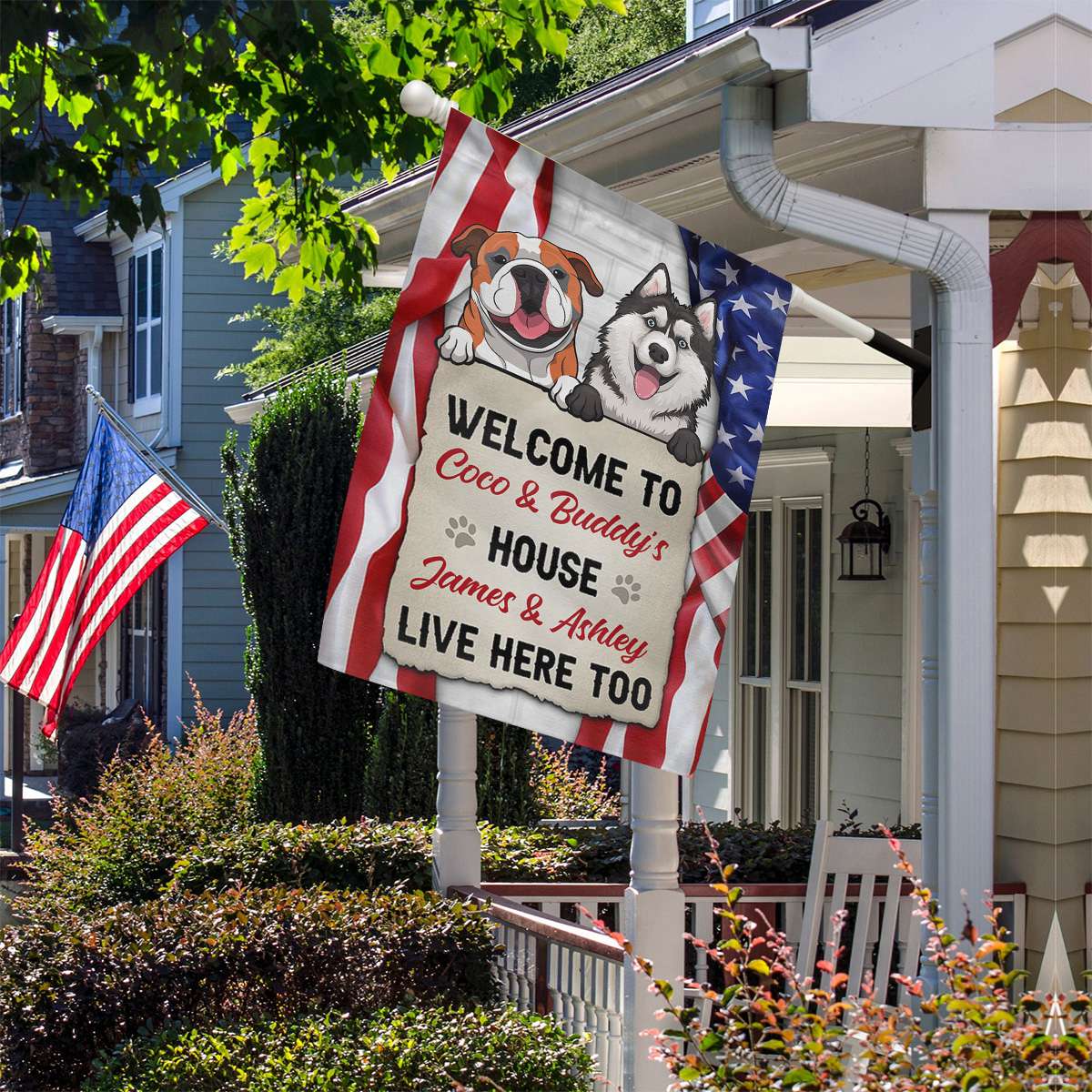 Welcome To The Dog House, Personalized Garden Flags, Decoration For Dog Lovers - Image 3