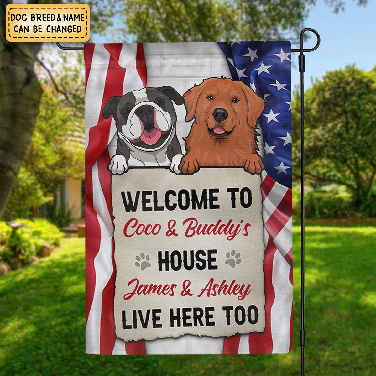 Welcome To The Dog House, Personalized Garden Flags, Decoration For Dog Lovers - Image 4
