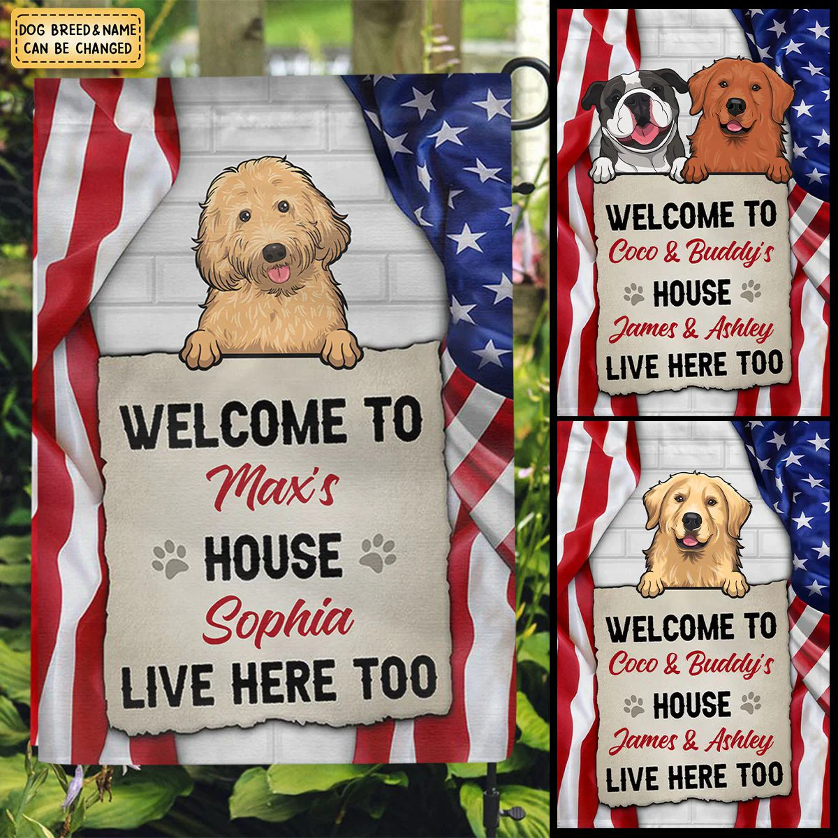 Welcome To The Dog House, Personalized Garden Flags, Decoration For Dog Lovers - Image 5