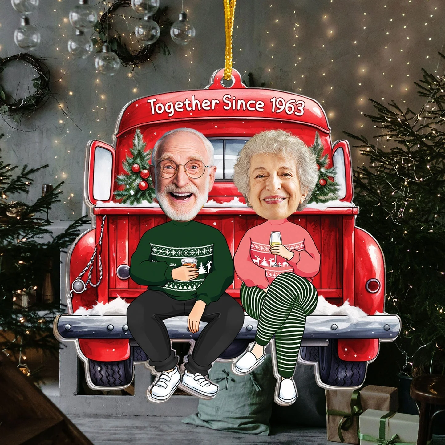 We've Been Together - Personalized Couple Photo Acrylic Ornament - Image 3