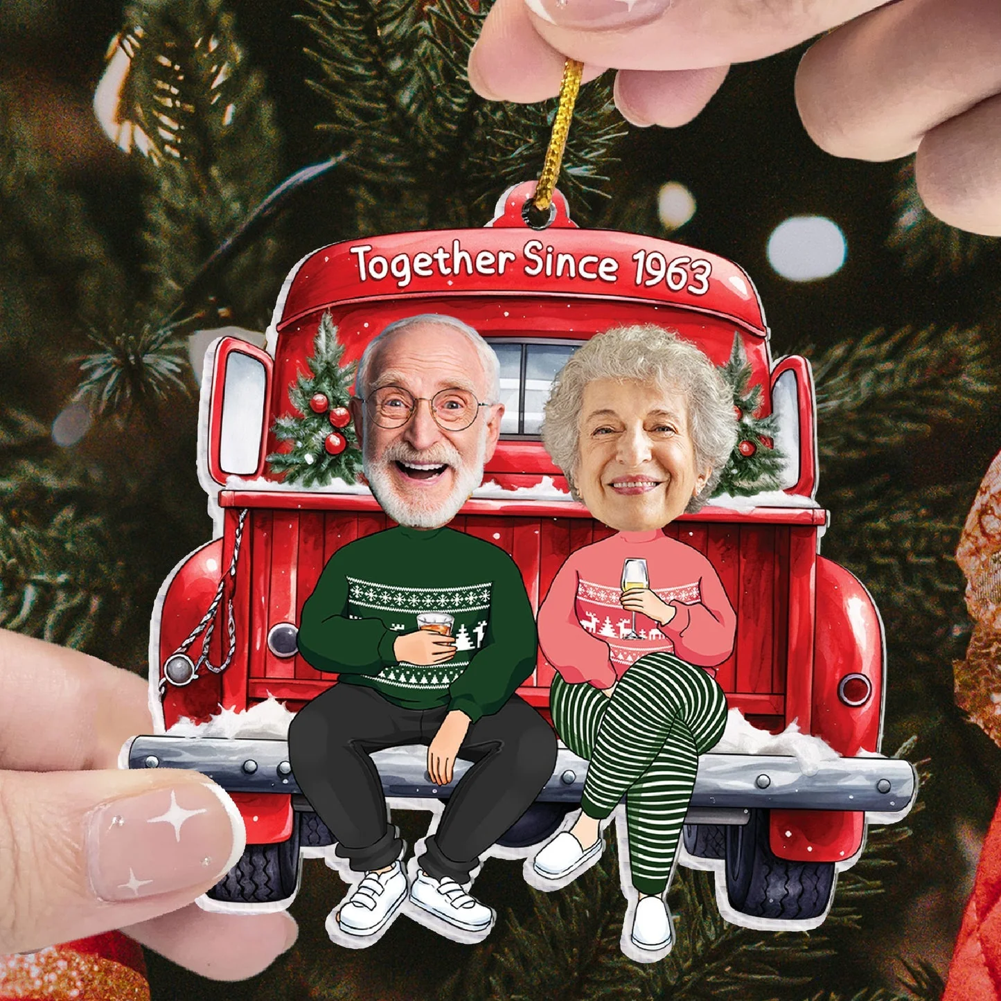 We've Been Together - Personalized Couple Photo Acrylic Ornament - Image 6