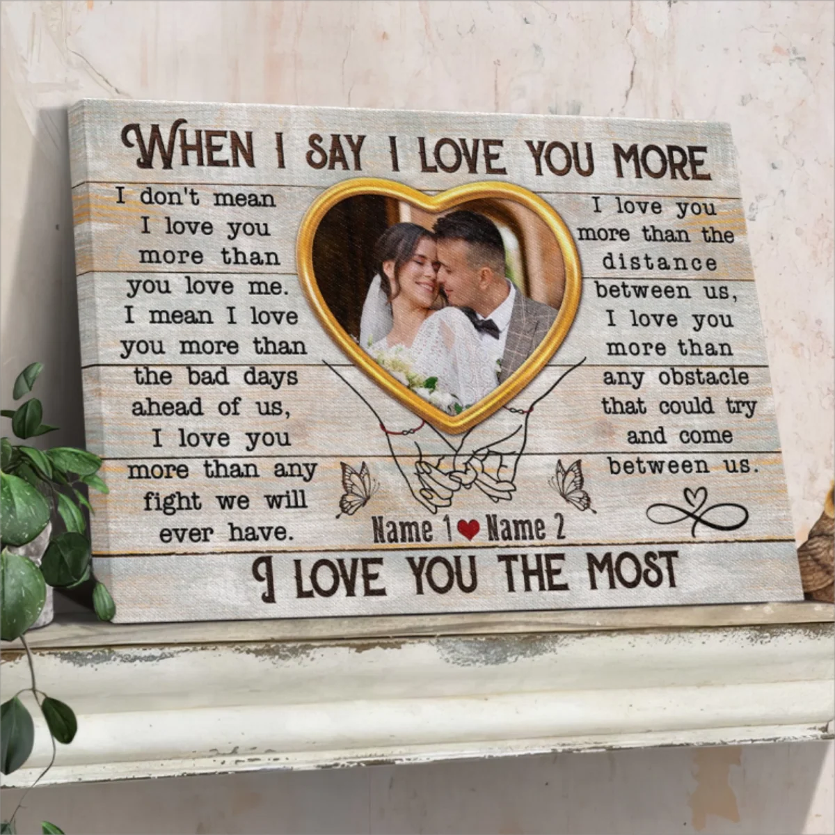 When I Say I Love You More - Personalized Couple Canvas/Poster - Image 2