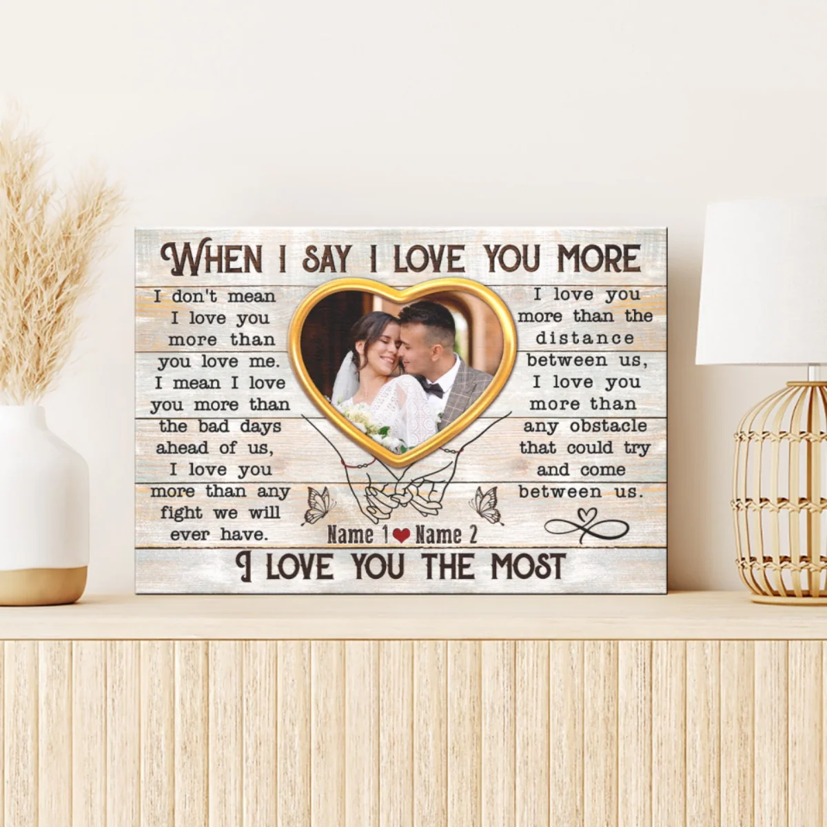 When I Say I Love You More - Personalized Couple Canvas/Poster - Image 3