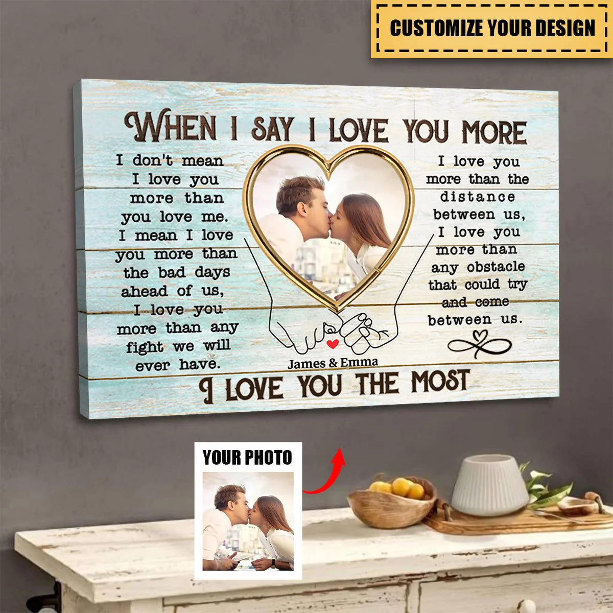 When I Say I Love You More Personalized Couple Poster - Image 4