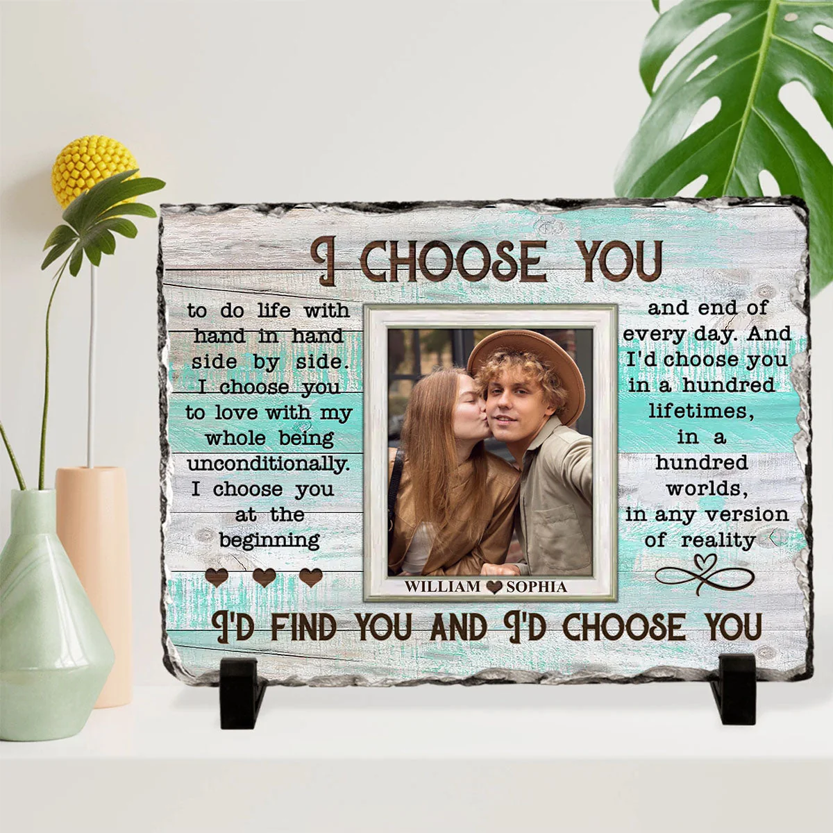When I Say I Love You More-Personalized Stone With Stand - Image 4