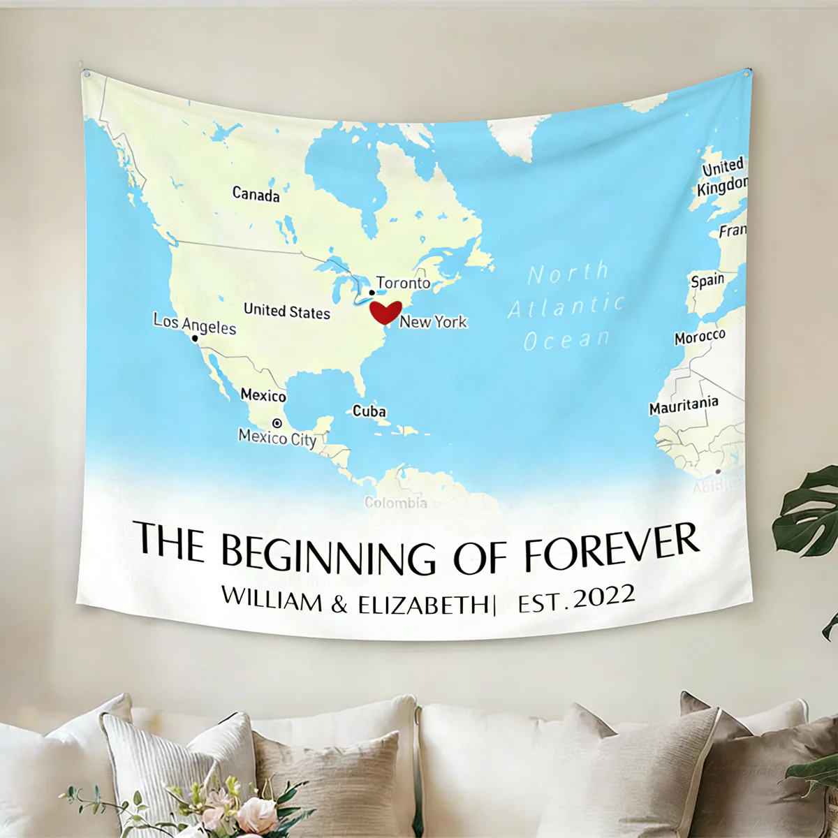 Where It All Began - Couple Personalized Custom Horizontal Blanket - Gift For Husband Wife, Anniversary - Image 5