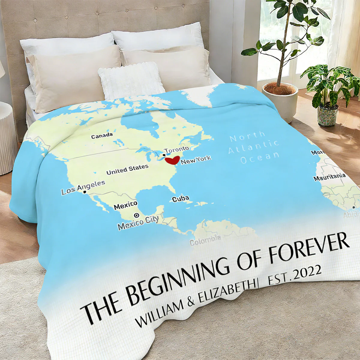 Where It All Began - Couple Personalized Custom Horizontal Blanket - Gift For Husband Wife, Anniversary - Image 7