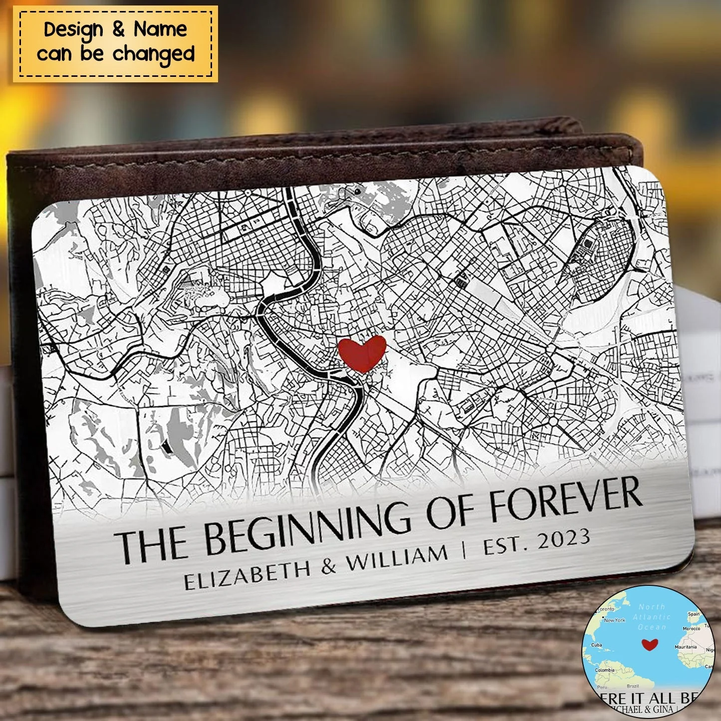 Where It All Began - Couple Personalized Wallet Card - Gift For Husband Wife - Image 2