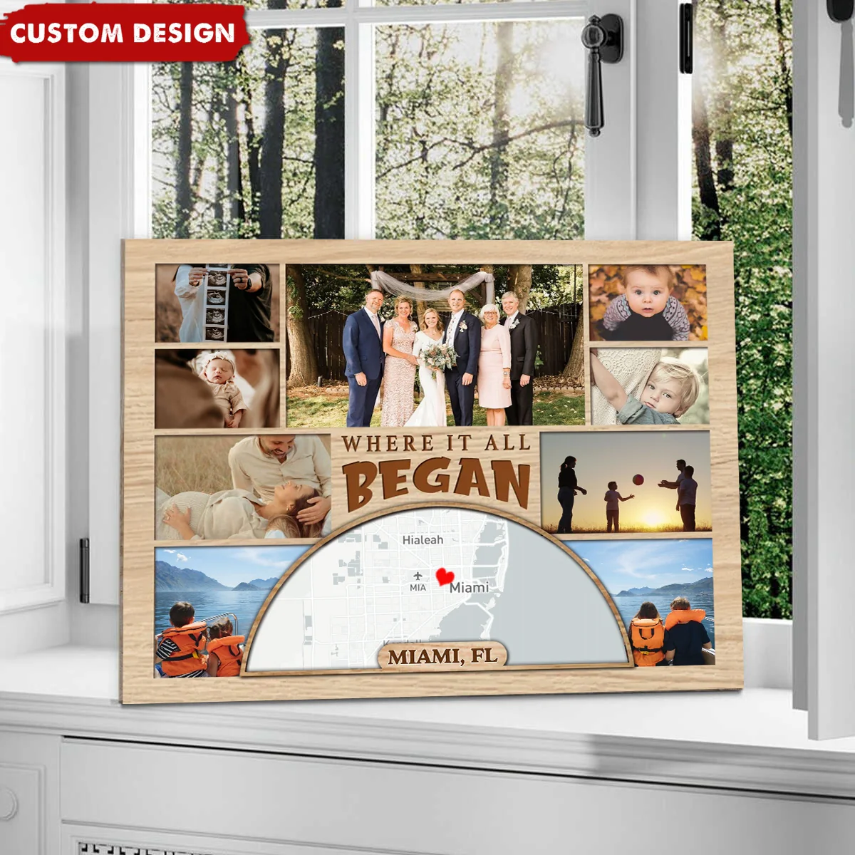 Where It All Began Map - Photo Collage Poster, Family Gift, Anniversary Gift - Image 4