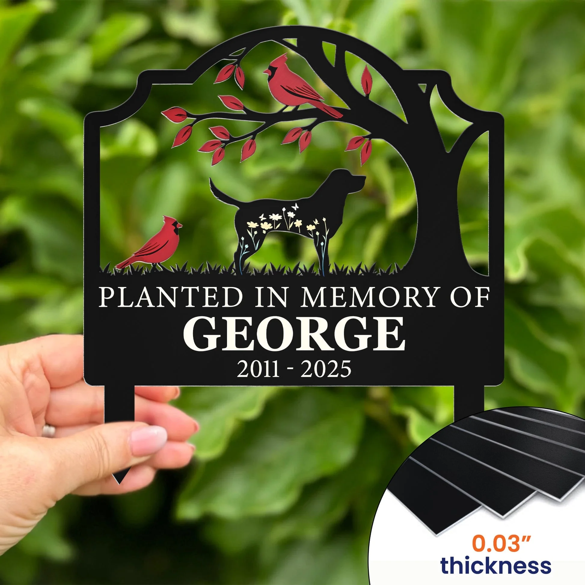 Where Memories Blossom Forever - Personalized Metal Garden Stake - Image 2