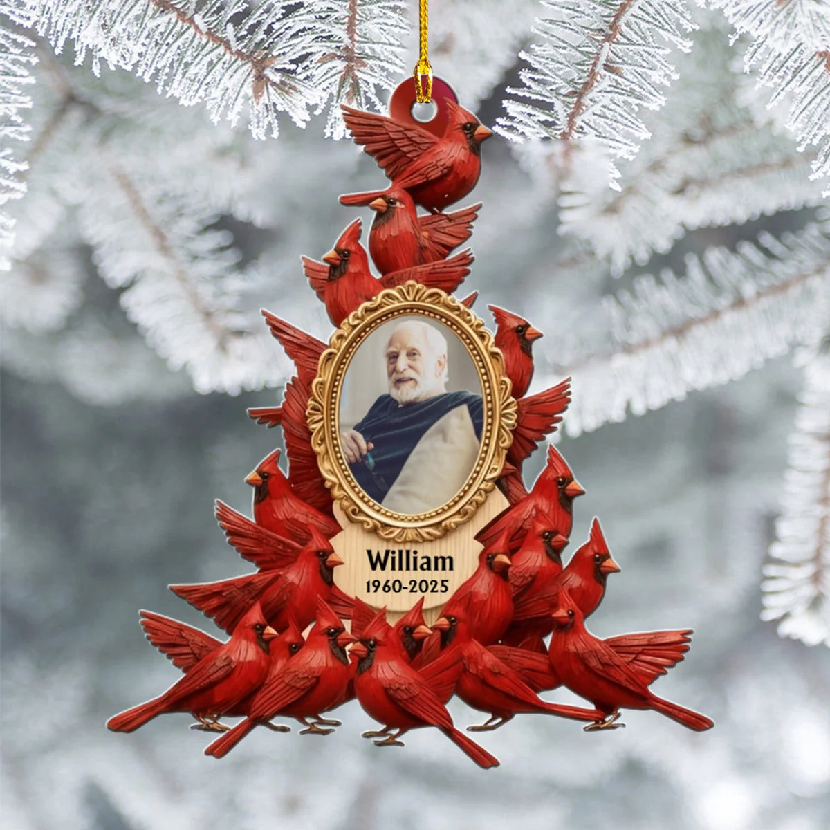 Whispers Of Heaven - Personalized Cardinal Memorial Acrylic Ornament - Image 2