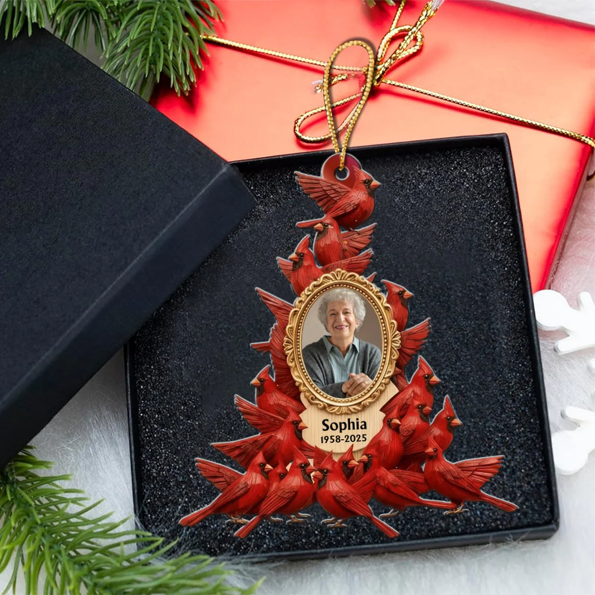 Whispers Of Heaven - Personalized Cardinal Memorial Acrylic Ornament - Image 3