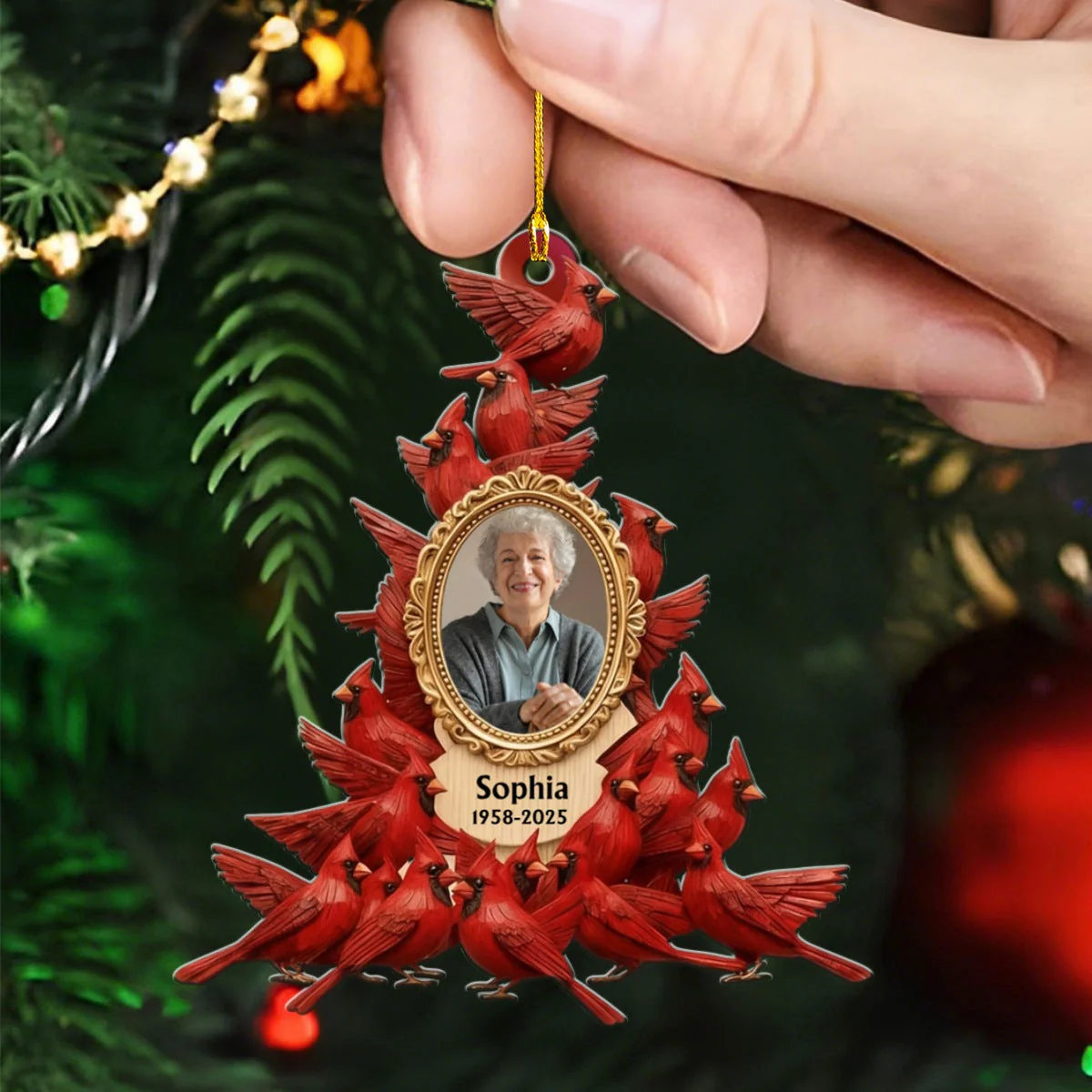 Whispers Of Heaven - Personalized Cardinal Memorial Acrylic Ornament - Image 4
