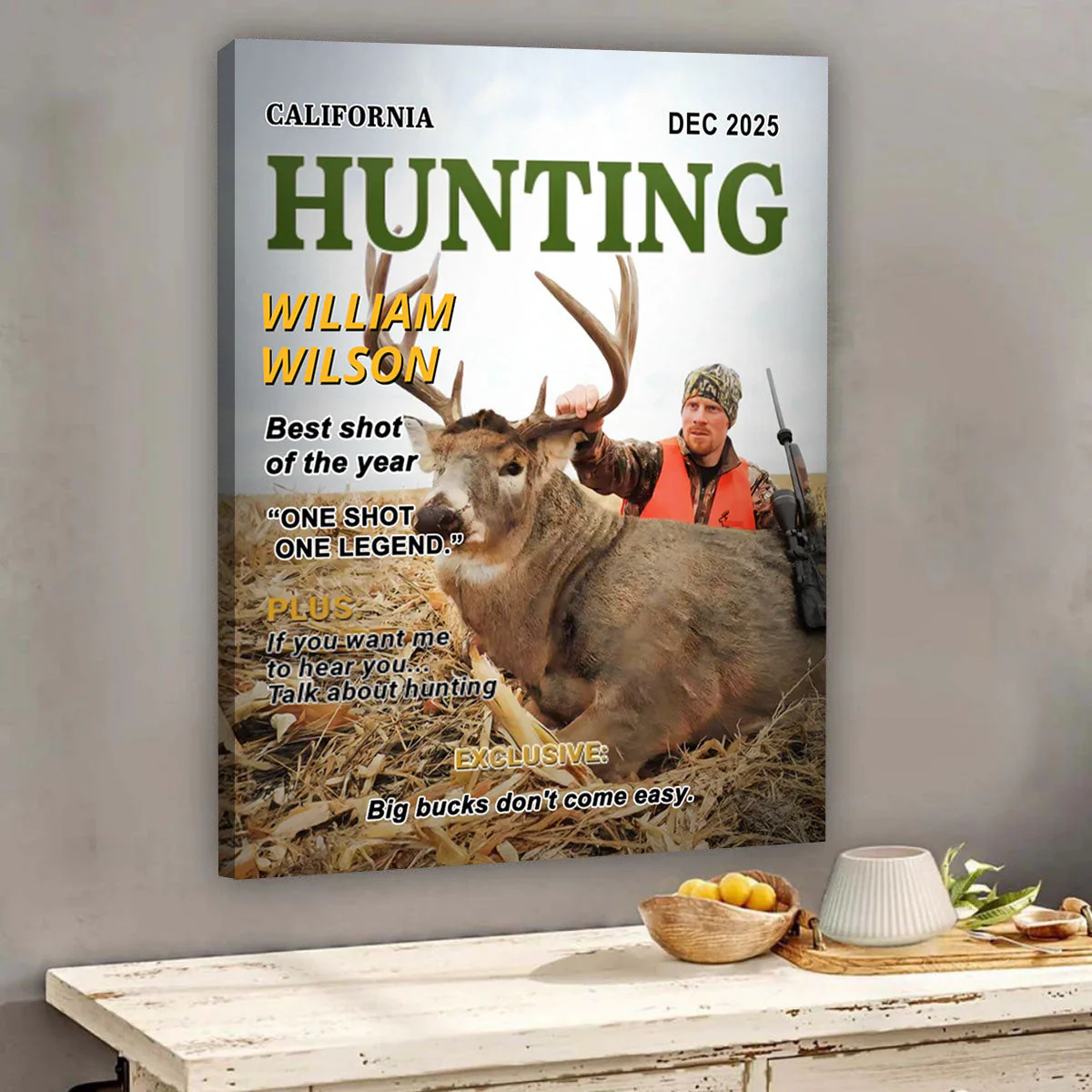 Wild At Heart Custom Photo Hunting Magazine Cover, Personalized Hunting Gifts for Men, Hunting Dad Gift, Funny Hunter Gift for Outdoorsman - Image 4
